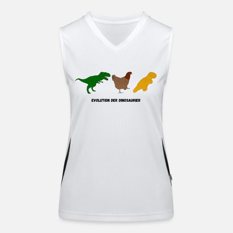 Evolution of dinosaurs - Women's Functional Contrast Tank Top - white/black