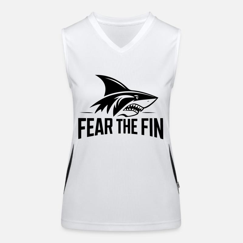 FÜRCHTE DIE FLOSSE Funktionelles Kontrast-Tank Top für Frauen