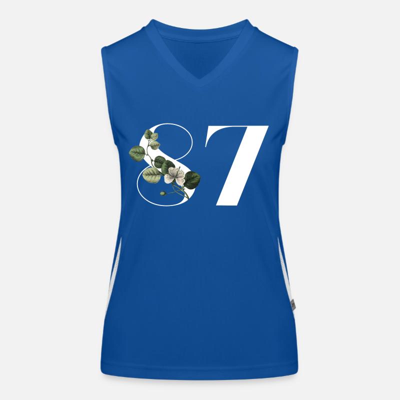 Nummer 87 Blumengrün - 87. Blumengeburtstag Funktionelles Kontrast-Tank Top für Frauen