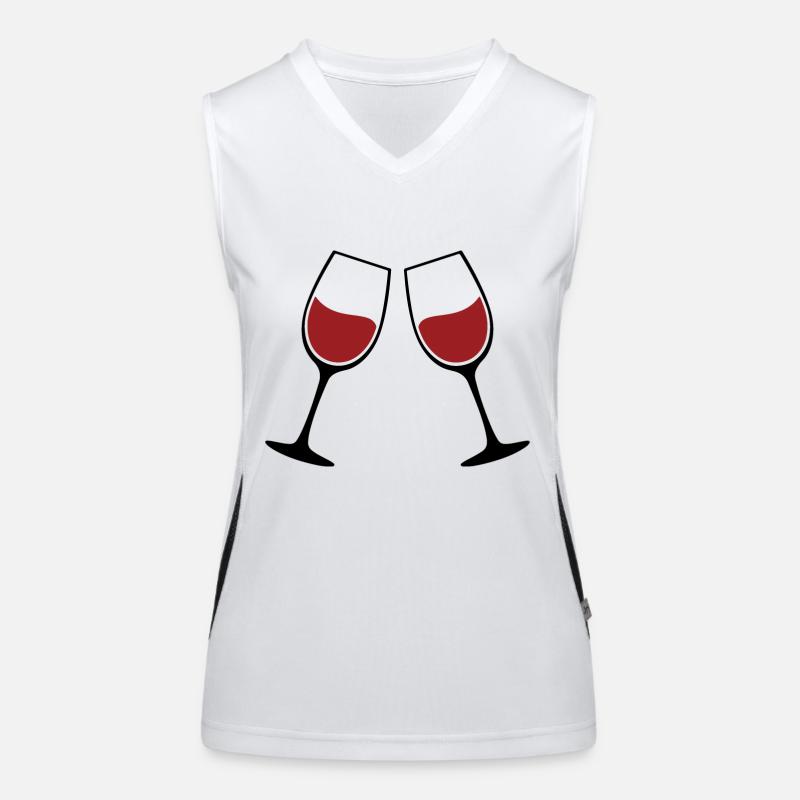 Weingläser Silhouette Funktionelles Kontrast-Tank Top für Frauen