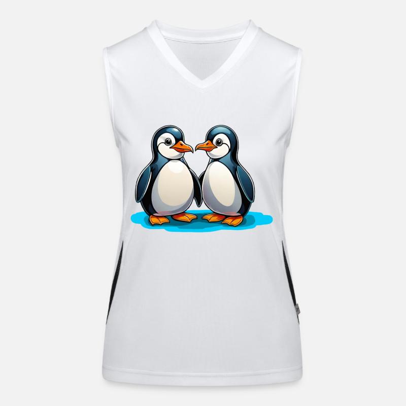 Zwei Pinguine Funktionelles Kontrast-Tank Top für Frauen