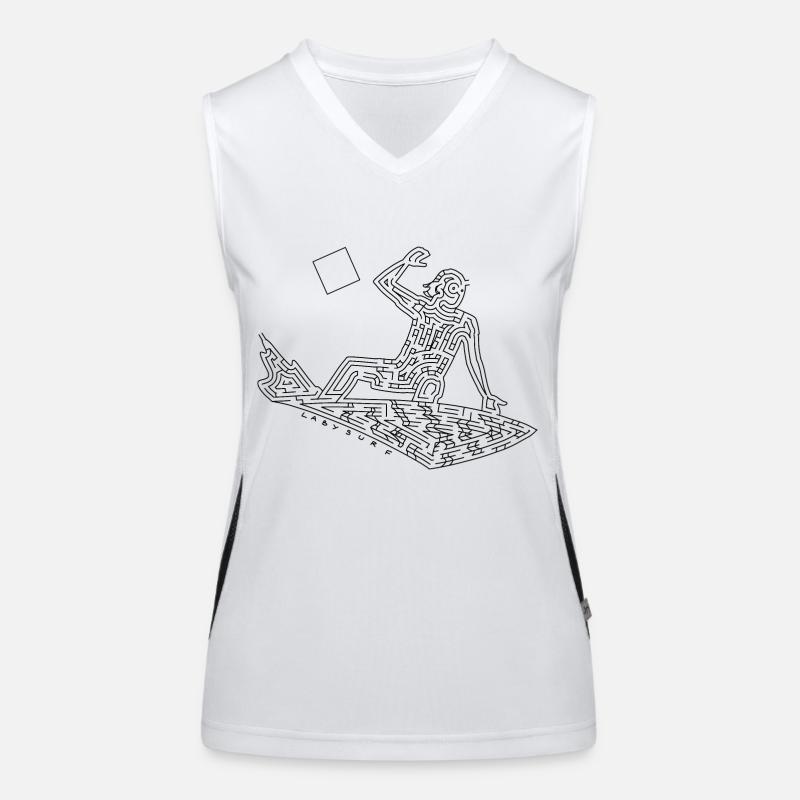 Labyrinthe Surfeur (version noire) Débardeur respirant contrasté Femme