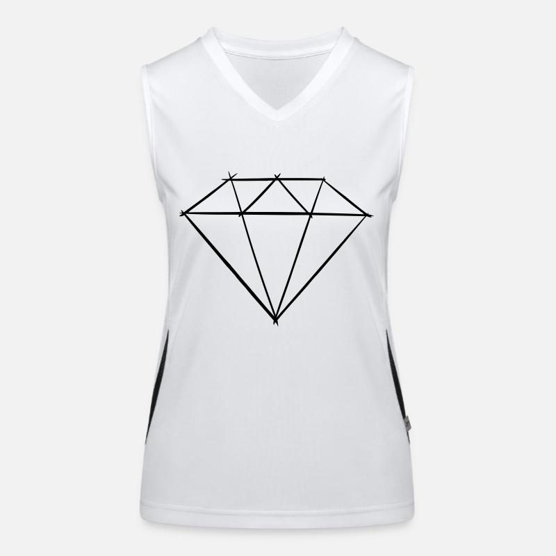 Dessin de symbole de pierre précieuse Débardeur respirant contrasté Femme