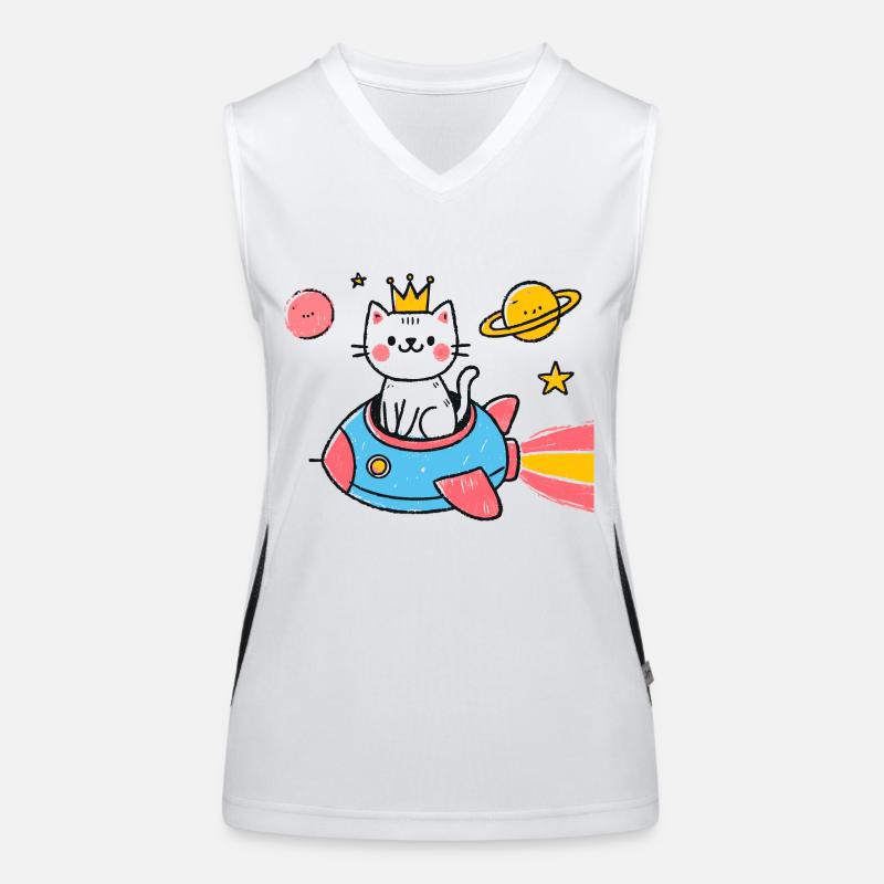 Chat dans l’espace Débardeur respirant contrasté Femme