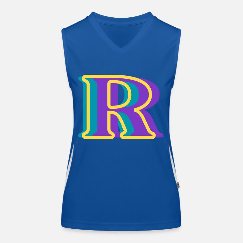 Lettre r multicolore Débardeur respirant contrasté Femme
