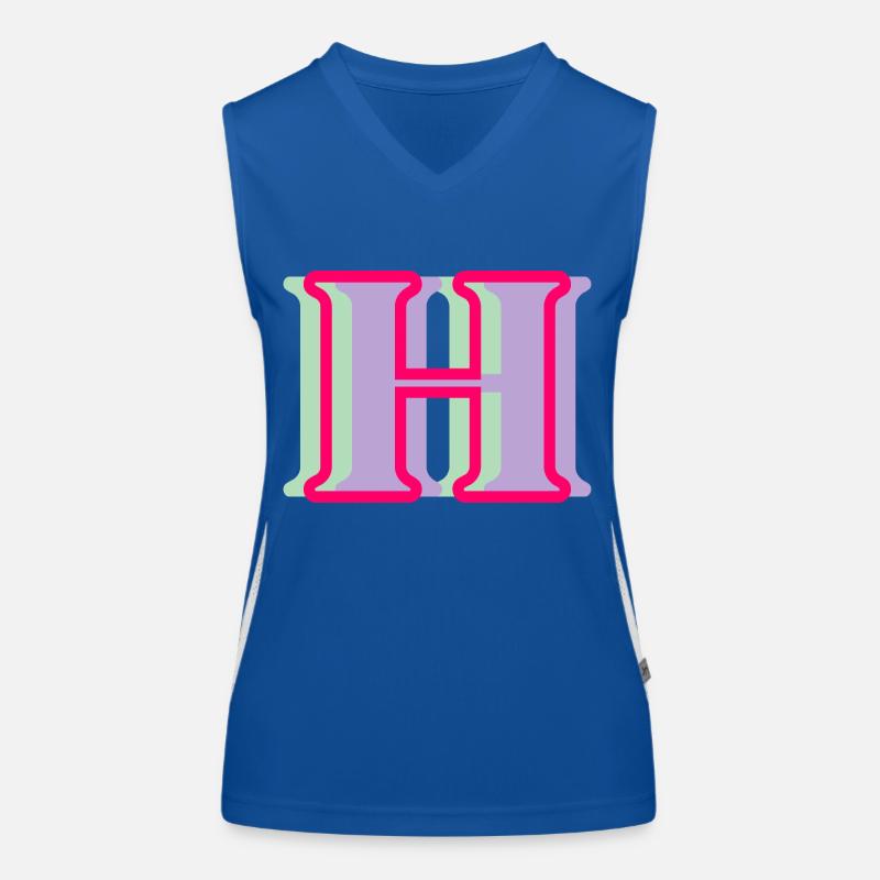 Multi-coloured letter h Women's Functional Contrast Tank Top