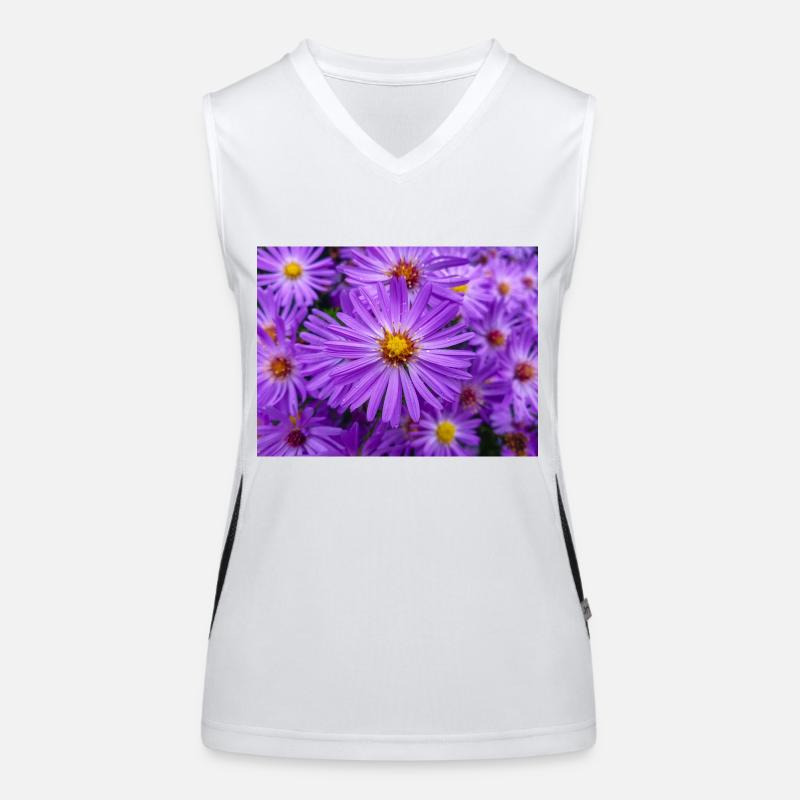 New England aster also hairy Michaelmas-daisy Women's Functional Contrast Tank Top