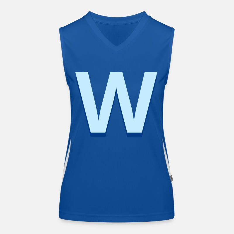Pop and modern blue letter w Women's Functional Contrast Tank Top