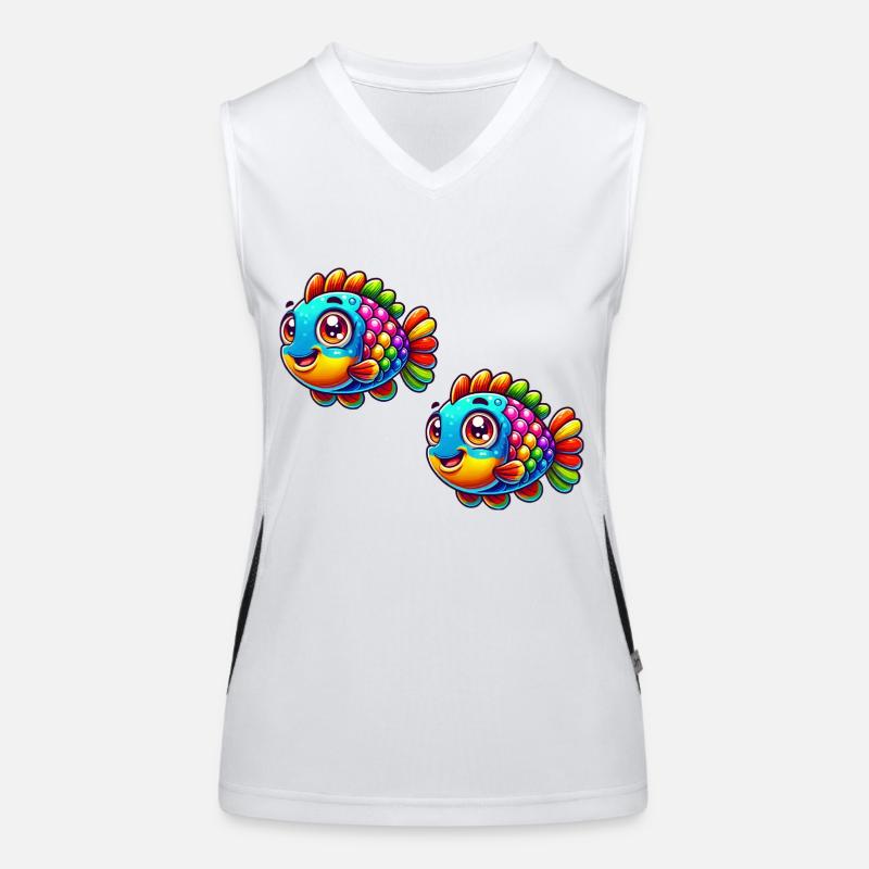 Fish Comic Women's Functional Contrast Tank Top