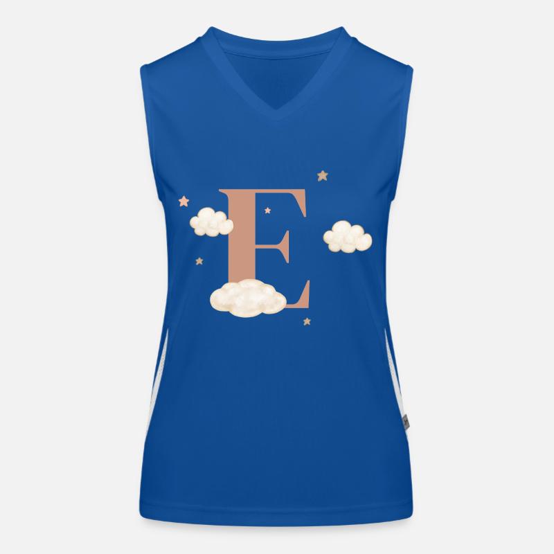 Buchstabe e bewölkt Sterne Funktionelles Kontrast-Tank Top für Frauen