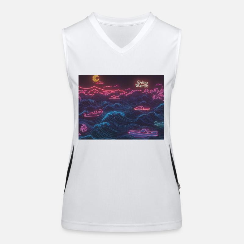 Neon waves Funktionelles Kontrast-Tank Top für Frauen