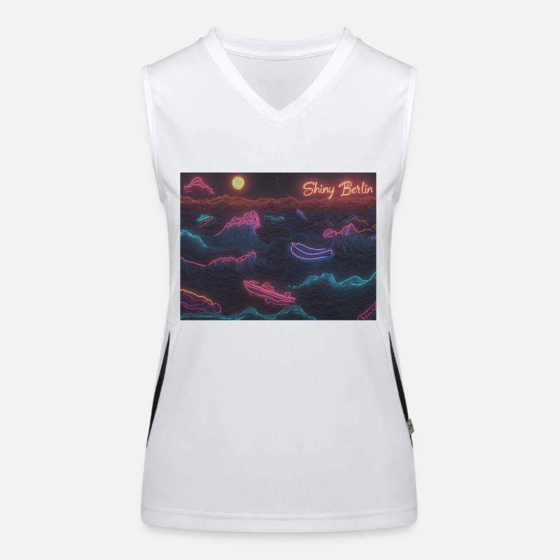 Shiny Berlin Neon waves Women's Functional Contrast Tank Top
