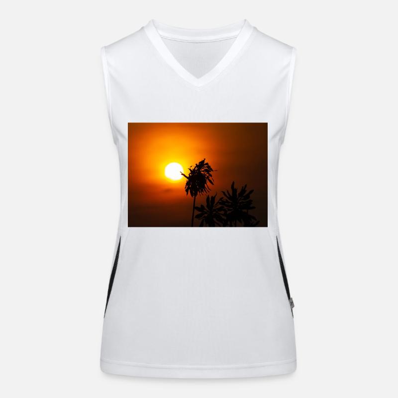 Die Hand der Natur auf der Sonne Funktionelles Kontrast-Tank Top für Frauen