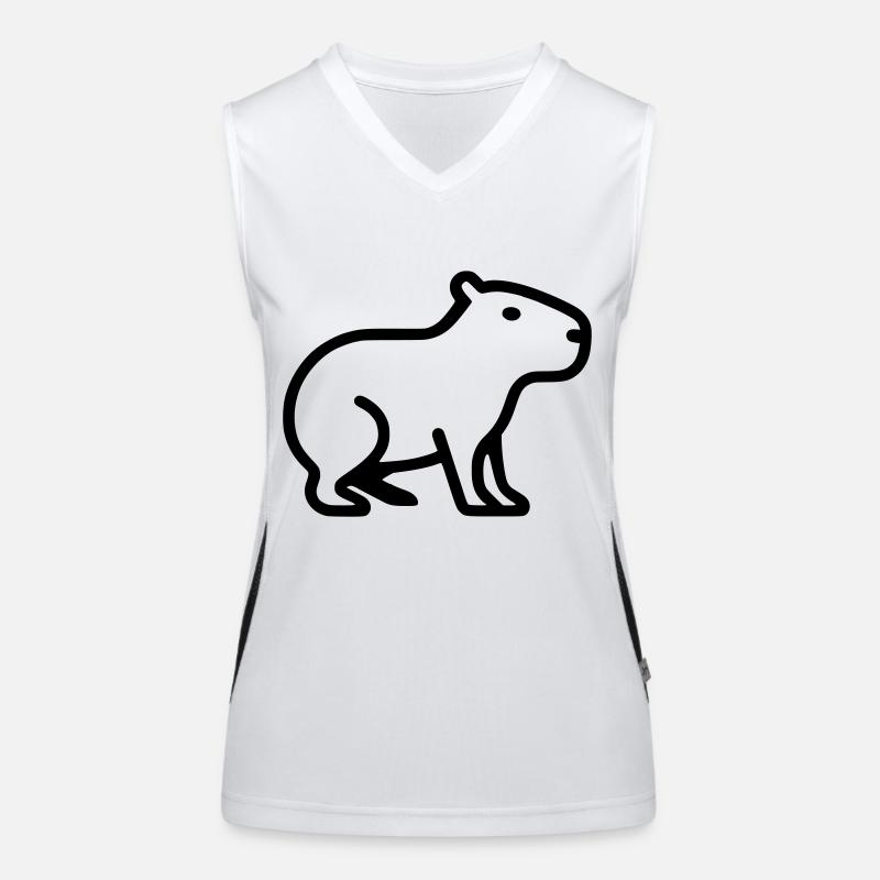 Capybara Minimalistisch Logo Funktionelles Kontrast-Tank Top für Frauen