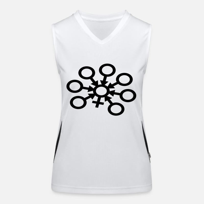 GangBang Symbol einfarbig Funktionelles Kontrast-Tank Top für Frauen