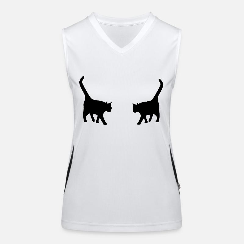 two black cats Funktionelles Kontrast-Tank Top für Frauen