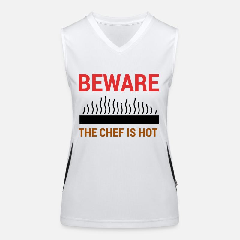 Cuisinier / Chef: Attention - Le chef est chaud. Débardeur respirant contrasté Femme