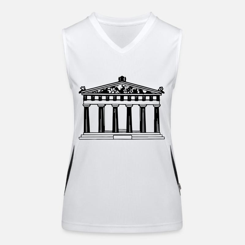 greek_temple Women's Functional Contrast Tank Top
