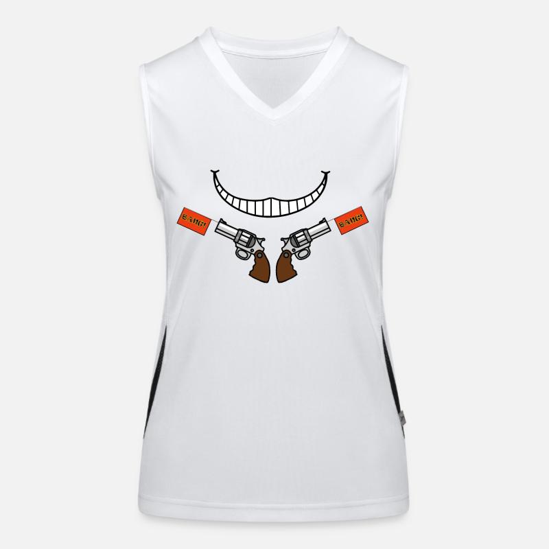 Smile gun - Women's Functional Contrast Tank Top - white/black