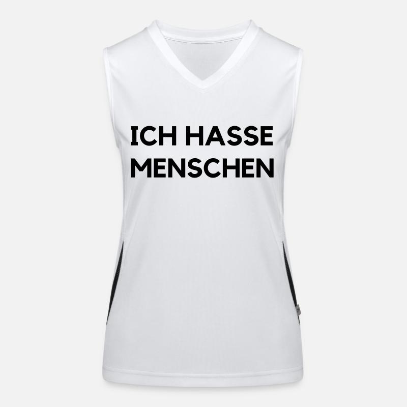 ich hasse menschen Funktionelles Kontrast-Tank Top für Frauen