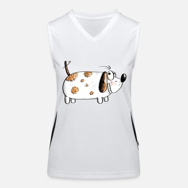 Dicker Lustiger Hund - Hunde Comic Funktionelles Kontrast-Tank Top für Frauen
