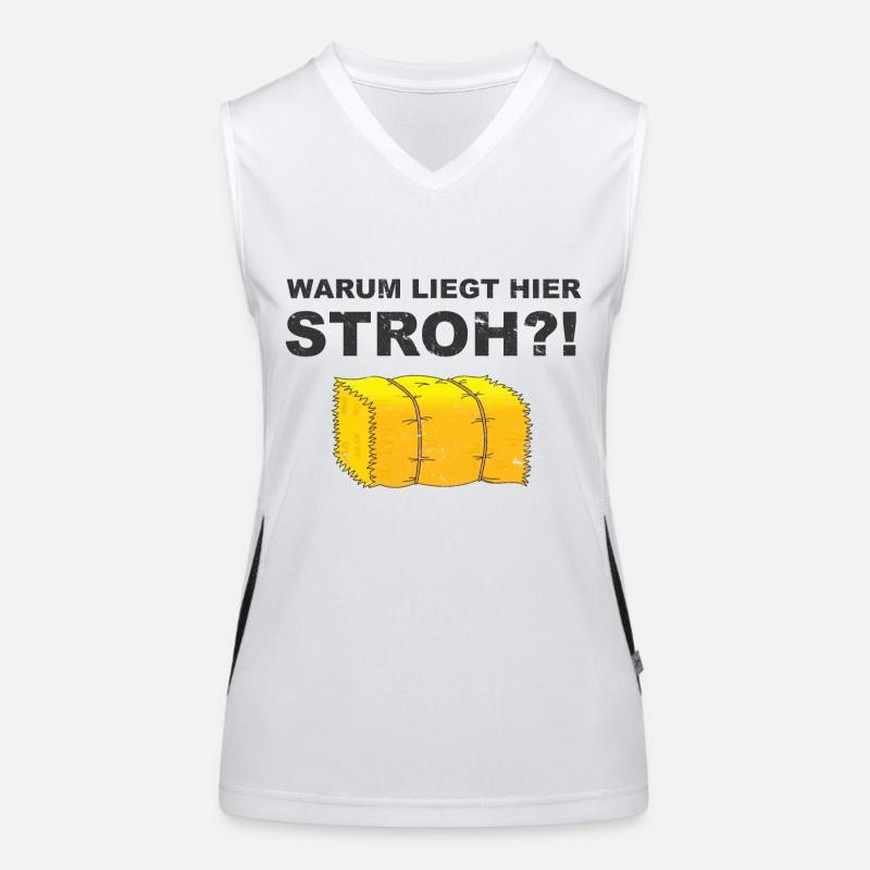 Warum liegt hier Stroh!? Funktionelles Kontrast-Tank Top für Frauen