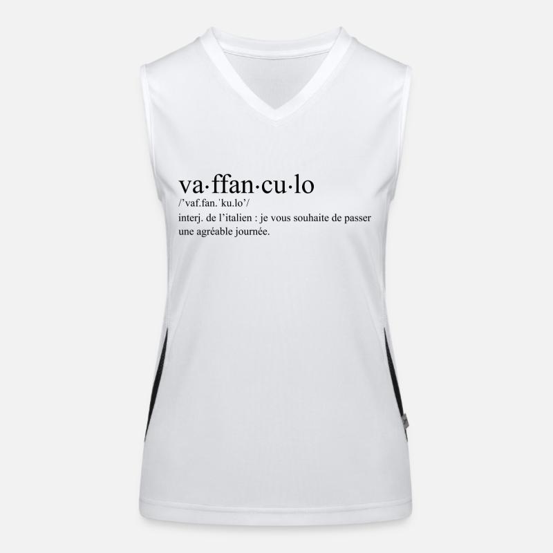 vaffanculo definition italie Débardeur respirant contrasté Femme