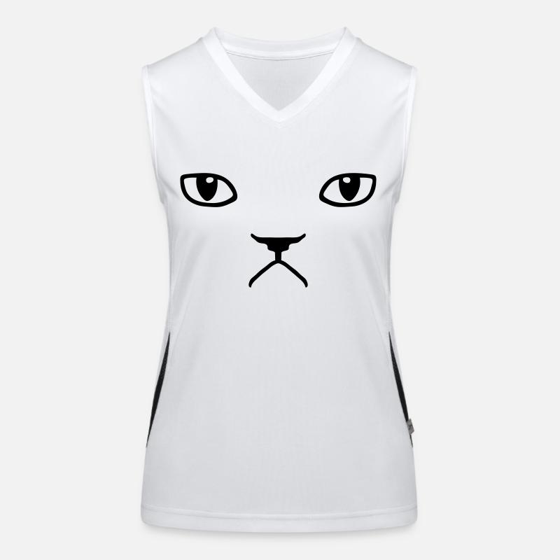 chat pas content grumpy kitty cat Débardeur respirant contrasté Femme