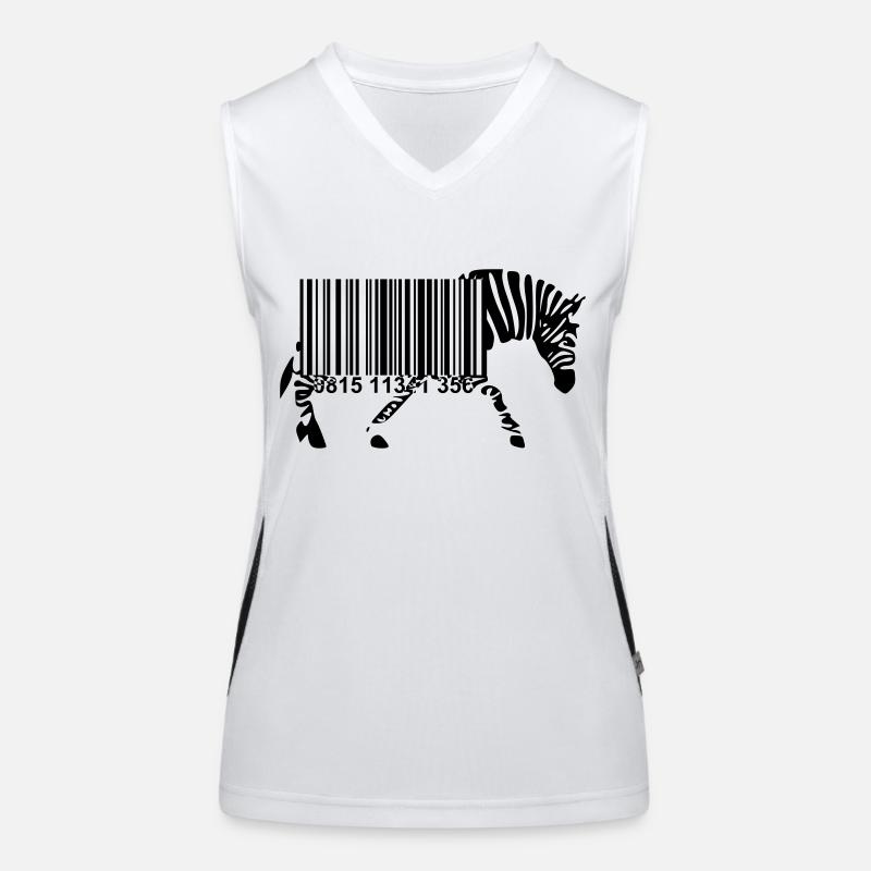 Strichcode Zebra Funktionelles Kontrast-Tank Top für Frauen