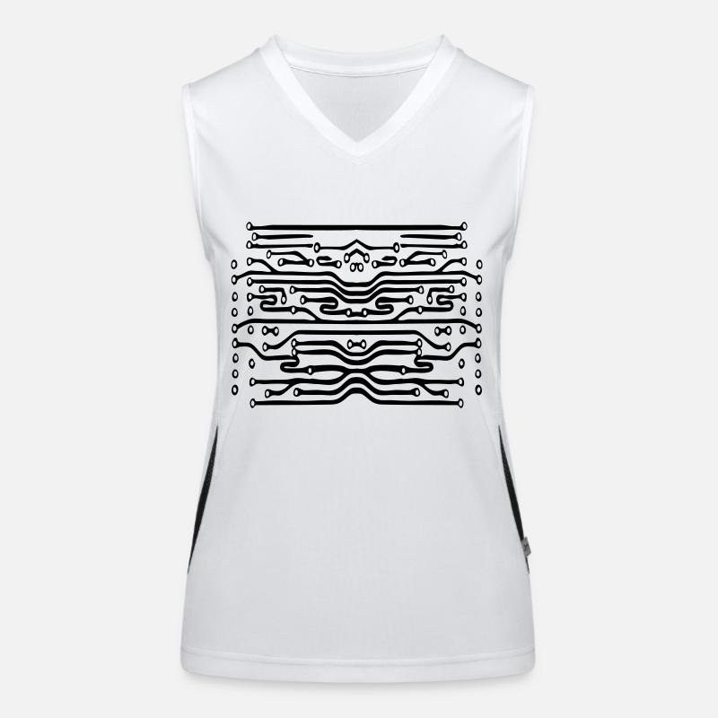 design leitungen mikrochip festplatte muster cool Funktionelles Kontrast-Tank Top für Frauen