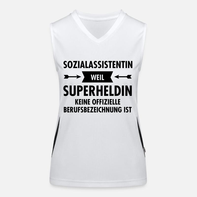 Sozialassistentin - Superheldin Funktionelles Kontrast-Tank Top für Frauen