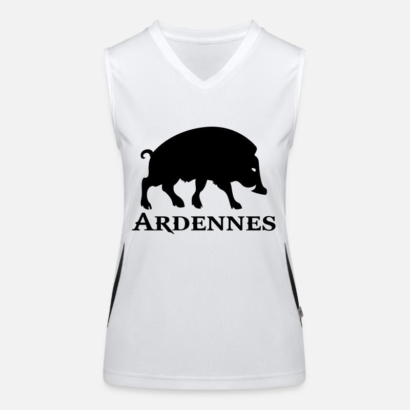symbole blason sanglier Ardennes Débardeur respirant contrasté Femme