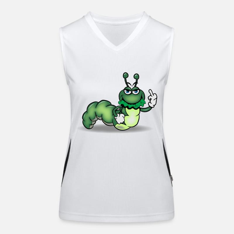 caterpillar humorous stinking finger Women's Functional Contrast Tank Top