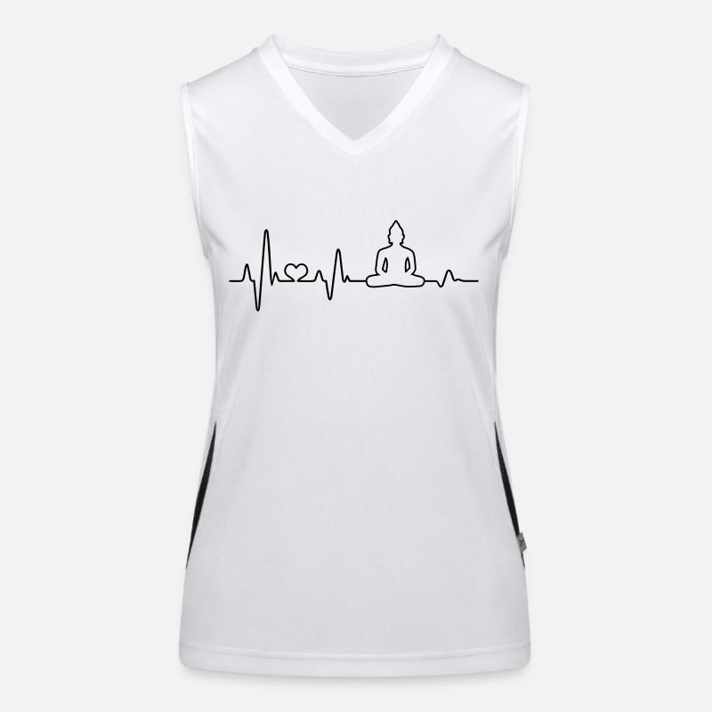 Herzschlag Buddha Buddhismus Buddhist Geschenk Funktionelles Kontrast-Tank Top für Frauen