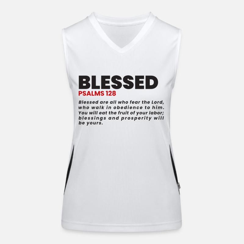 BLESSED PSALMS 128 Women's Functional Contrast Tank Top