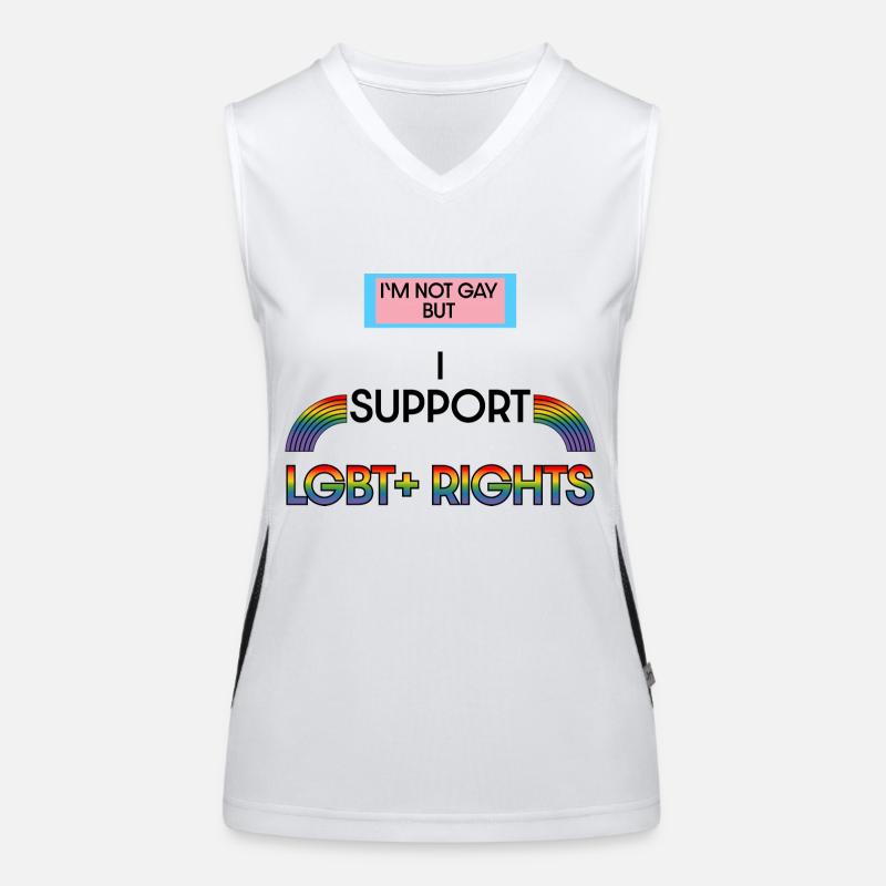 not gay support lgbt rights Women's Functional Contrast Tank Top
