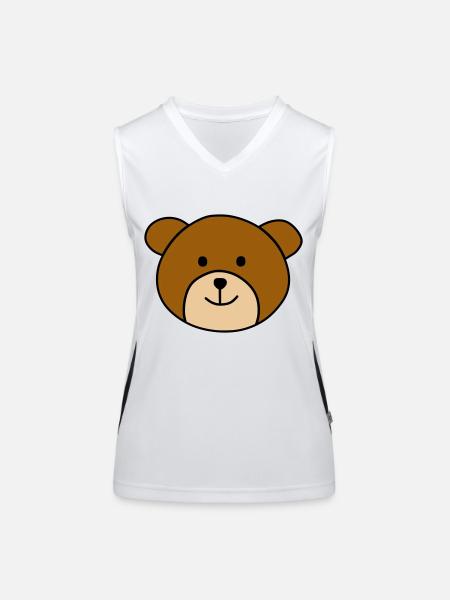 Cute bear - Funktionelles Kontrast-Tank Top für Frauen - Weiß/Schwarz - Vorne