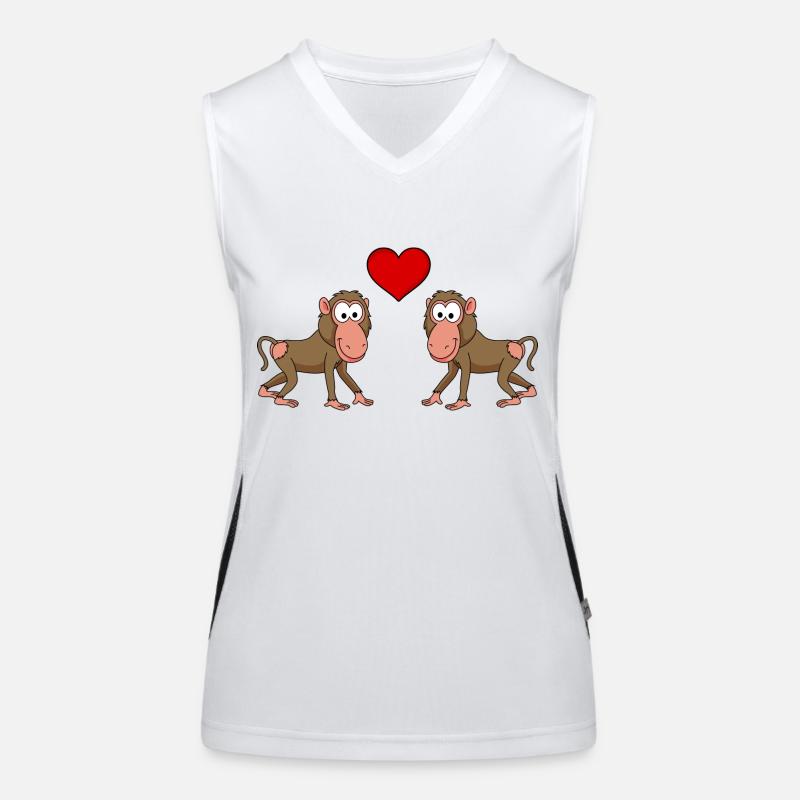 Monkey affe comic Paar liebe Funktionelles Kontrast-Tank Top für Frauen