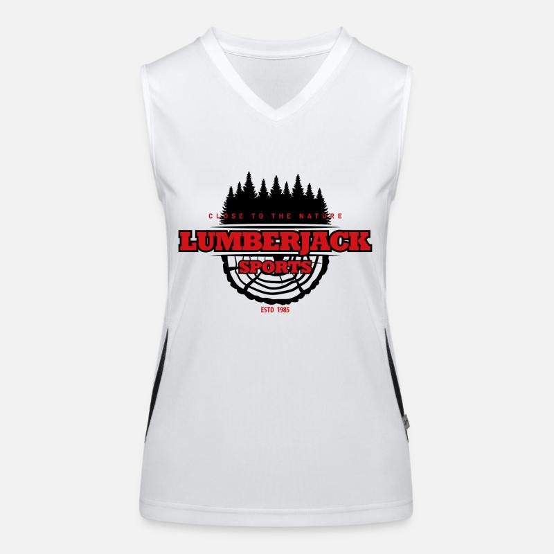 lumberjack sport logo forest Women's Functional Contrast Tank Top