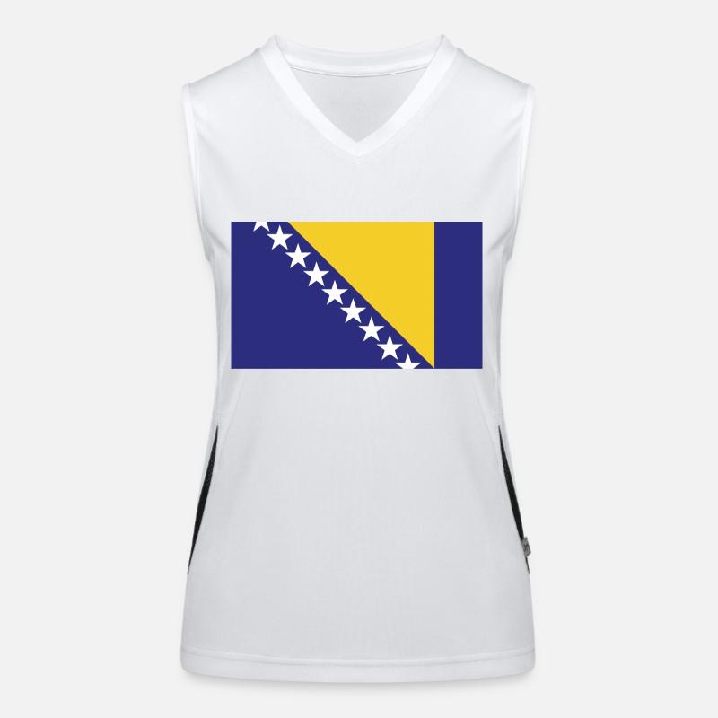 Bosnien H Flagge Bosna Funktionelles Kontrast-Tank Top für Frauen