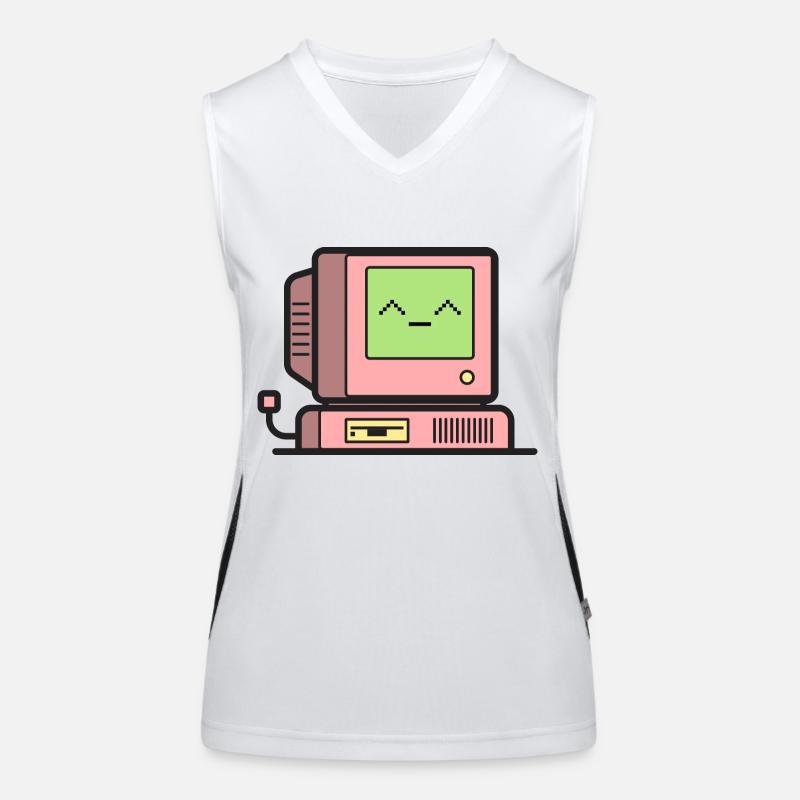 Happy Retro Computer Funktionelles Kontrast-Tank Top für Frauen