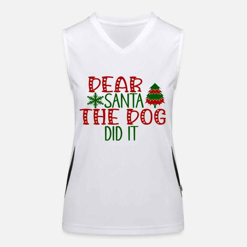 Dear Santa The Dog Did It Funktionelles Kontrast-Tank Top für Frauen