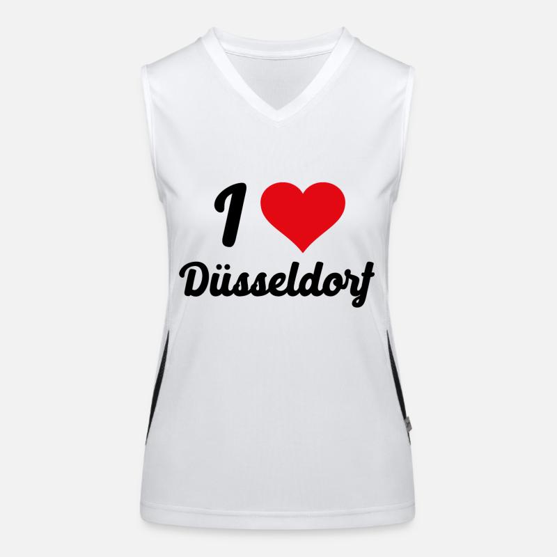 I Love Düsseldorf Funktionelles Kontrast-Tank Top für Frauen