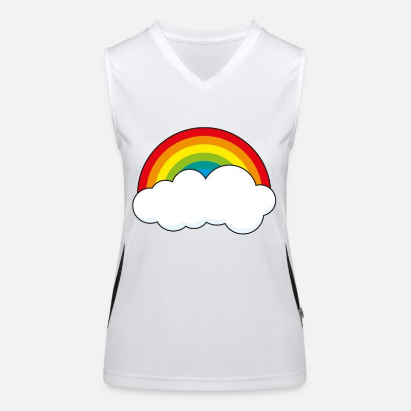 Arc-en-ciel avec nuage Débardeur respirant contrasté Femme