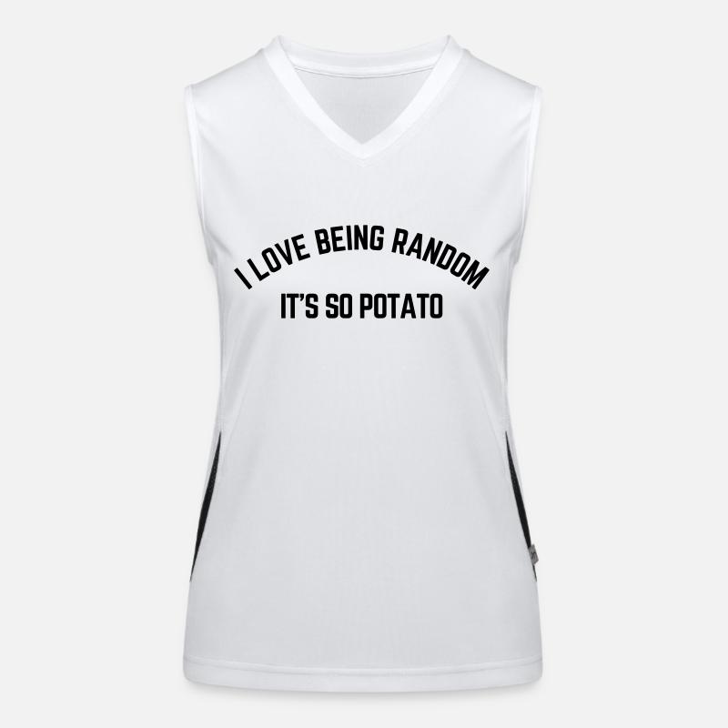 I Love Being Random Potato Women's Functional Contrast Tank Top