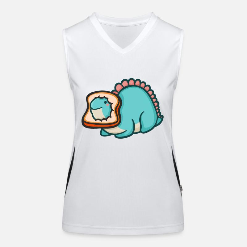 Hugadino Bread Dino, mignon dinosaure Débardeur respirant contrasté Femme