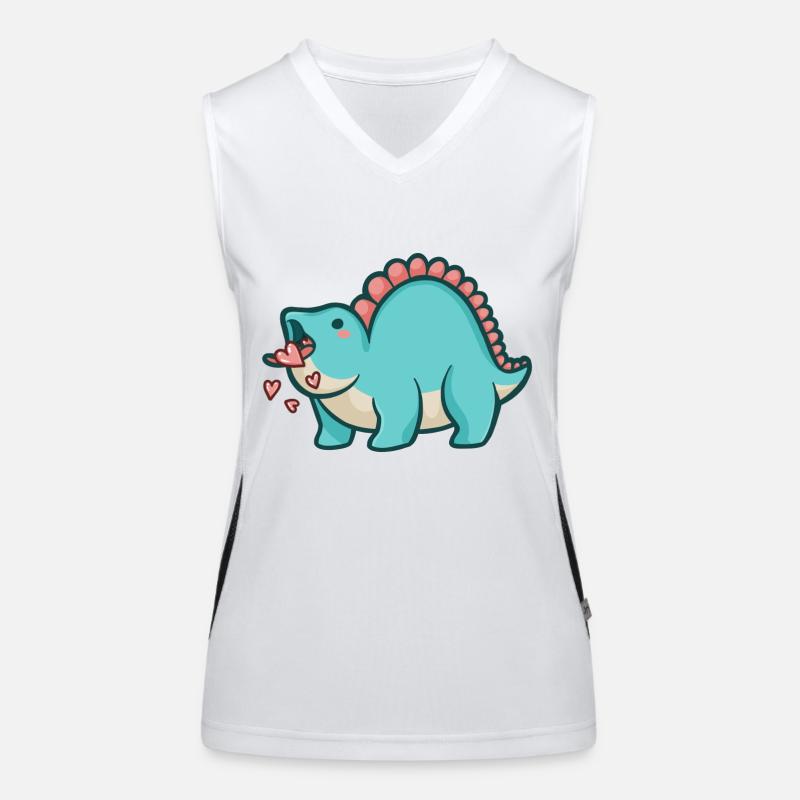hugadino Mlem mit Herzen, Dino, süßer Dinosaurier Funktionelles Kontrast-Tank Top für Frauen