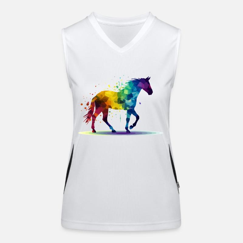 Pako das bunte Pferd Funktionelles Kontrast-Tank Top für Frauen