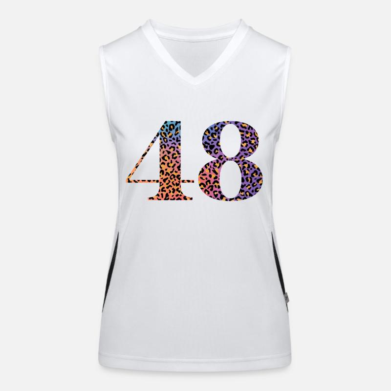 48. Geburtstag Leopard Funktionelles Kontrast-Tank Top für Frauen