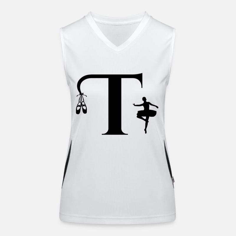 Letter t ballerina Women's Functional Contrast Tank Top